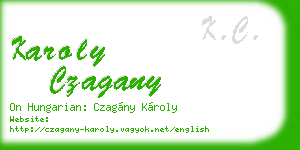 karoly czagany business card