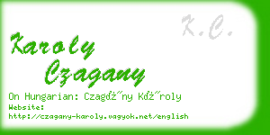 karoly czagany business card